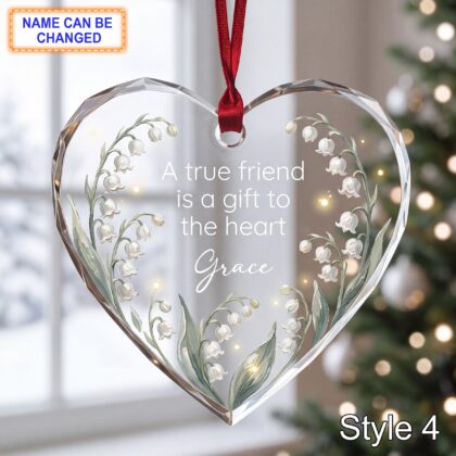 Personalized Friendship Glass Ornament – A True Friend Is a Gift to the Heart - Image 4