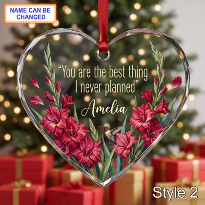 Alternative view of Personalized Friendship Glass Ornament – You Are the Best Thing I Never Planned