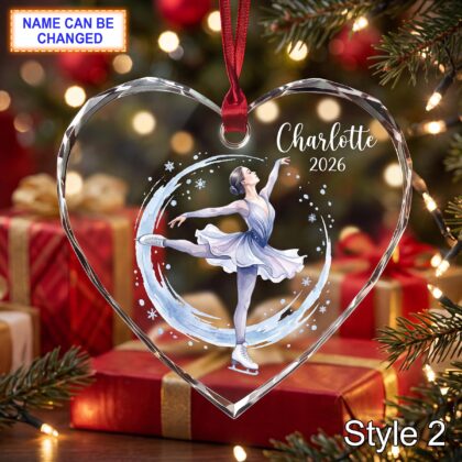 Personalized Ballet Dancer Glass Ornament – Custom Ballerina Keepsake - Image 2