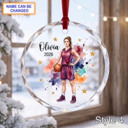 Personalized Basketball Player Glass Ornament – Custom Athlete Keepsake - Image 4