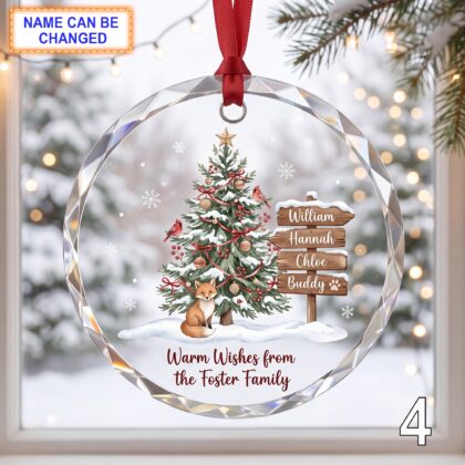 Personalized Christmas Glass Ornament – Custom Holiday Tree Keepsake with Evergreen Christmas Tree - Image 4