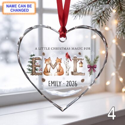 Christmas Glass Ornament – Custom Gingerbread Holiday Keepsake with Candy Canes - Image 4