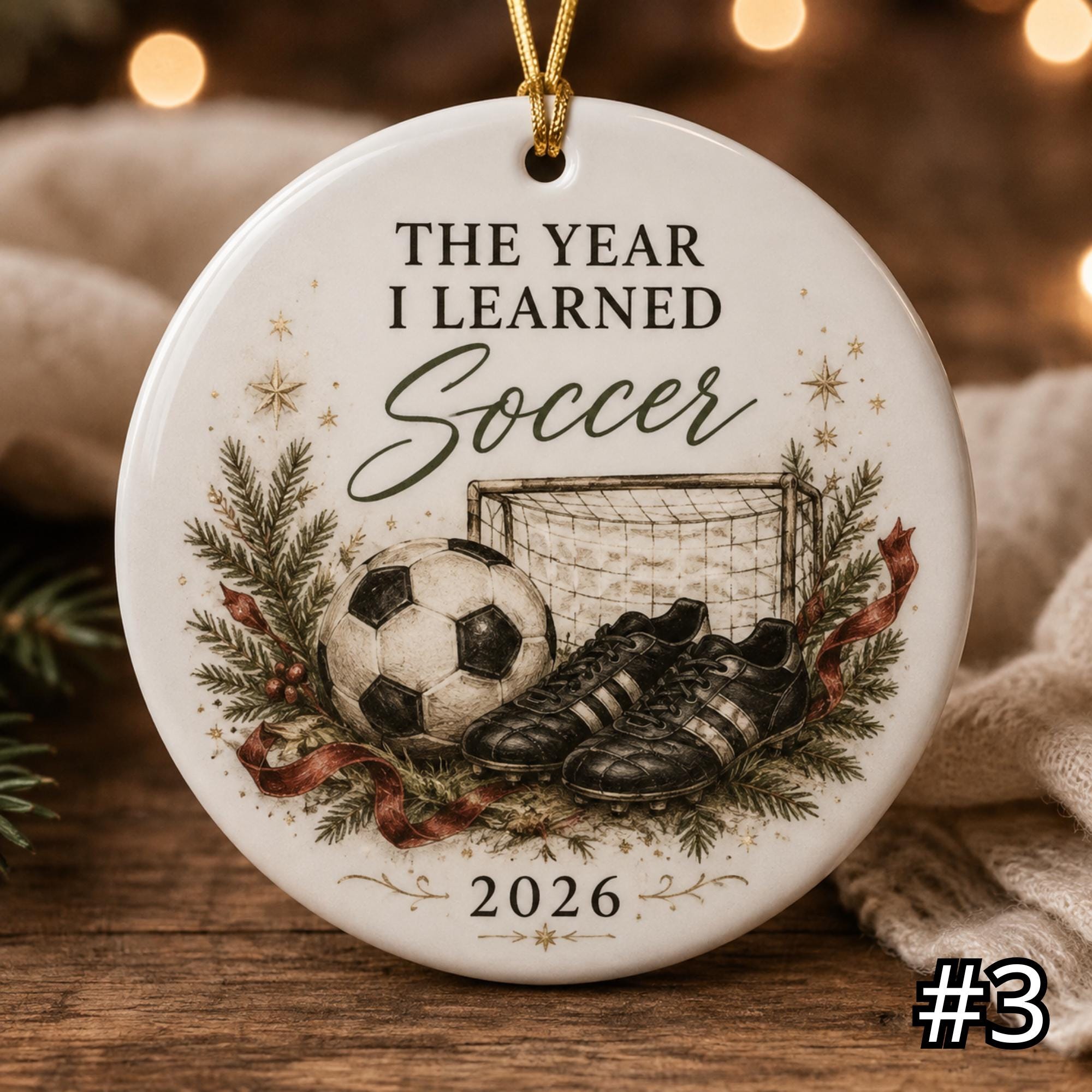 The Year I Learned Soccer Ornament – Personalized Ceramic Christmas Keepsake - Image 3