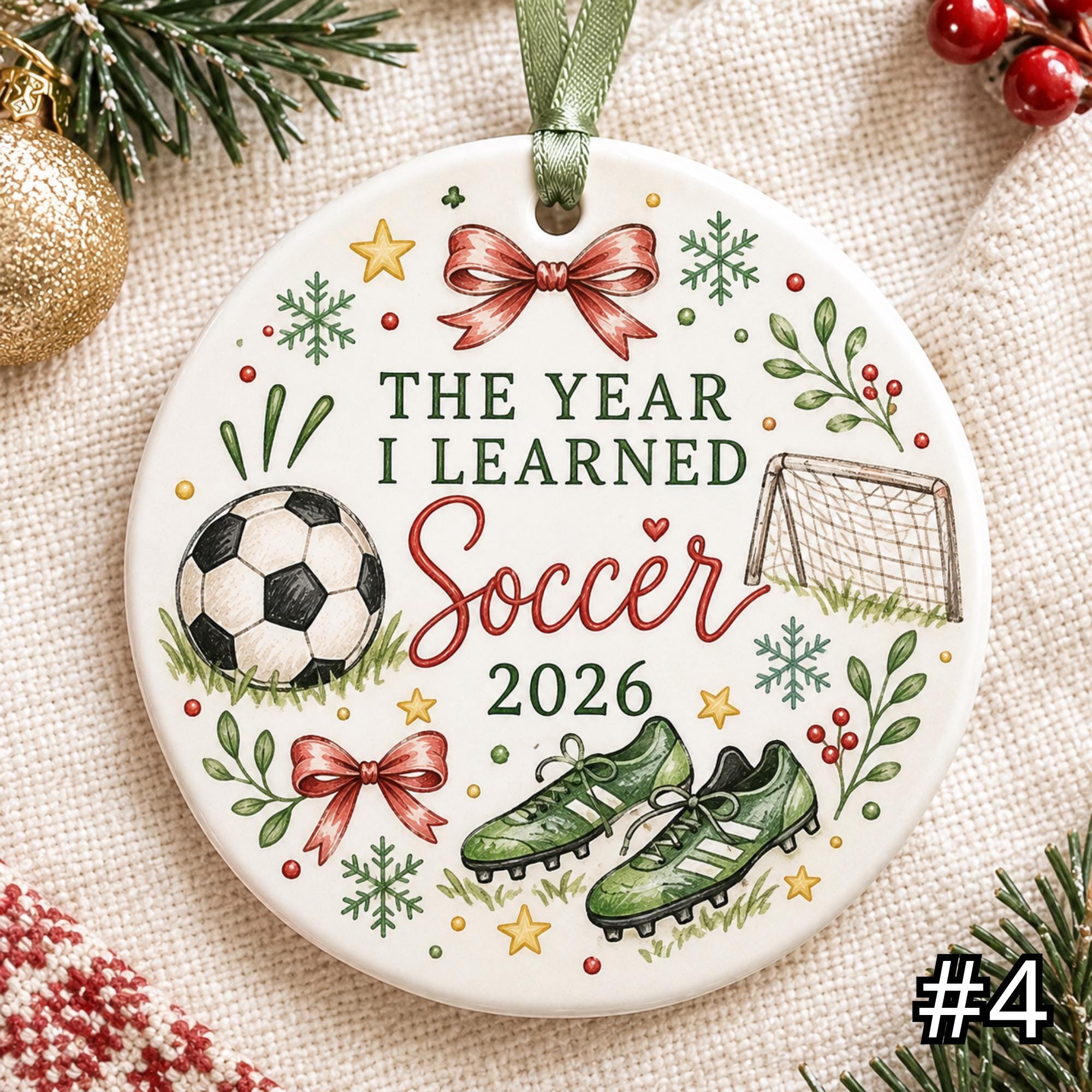The Year I Learned Soccer Ornament – Personalized Ceramic Christmas Keepsake - Image 4