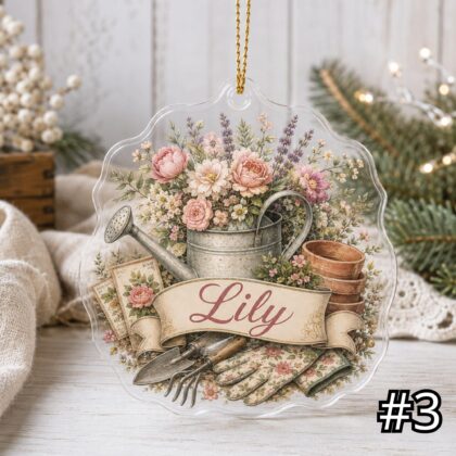 Personalized Gardening Acrylic Ornament – Custom Name Garden Lover Gift - Image 3