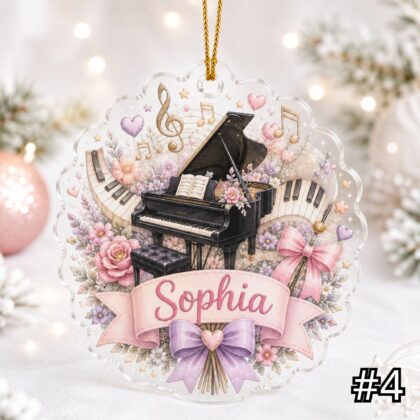 Personalized Piano Acrylic Ornament – Custom Name Pianist Gift - Image 4