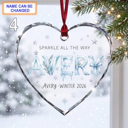 Christmas Glass Ornament with “Sparkle All the Way” Quote - Image 4