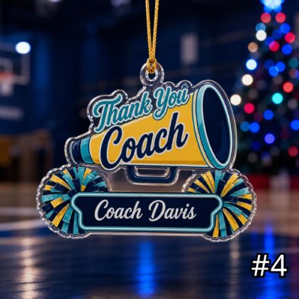 Personalized Cheer Coach Acrylic Ornament – Custom Name Best Cheer Coach Gift - Image 4
