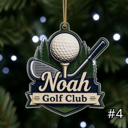 Personalized Golf Player Acrylic Ornament – Custom Name Club Ball Sports Gift for Golfer - Image 4