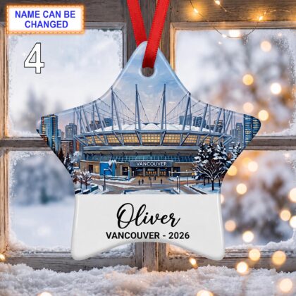 Vancouver Stadium Ornament – Personalized Glossy Ceramic Ornament - Image 4