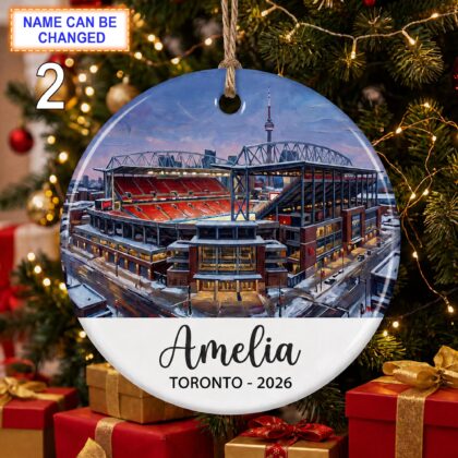 Alternative view of Toronto Stadium Ornament – Personalized Glossy Ceramic Ornament