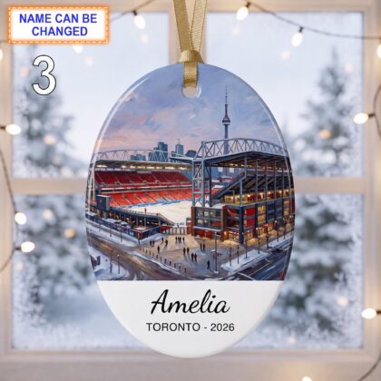 Toronto Stadium Ornament – Personalized Glossy Ceramic Ornament - Image 3