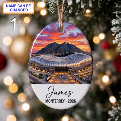 Monterrey Stadium Ornament – Personalized Glossy Ceramic Ornament