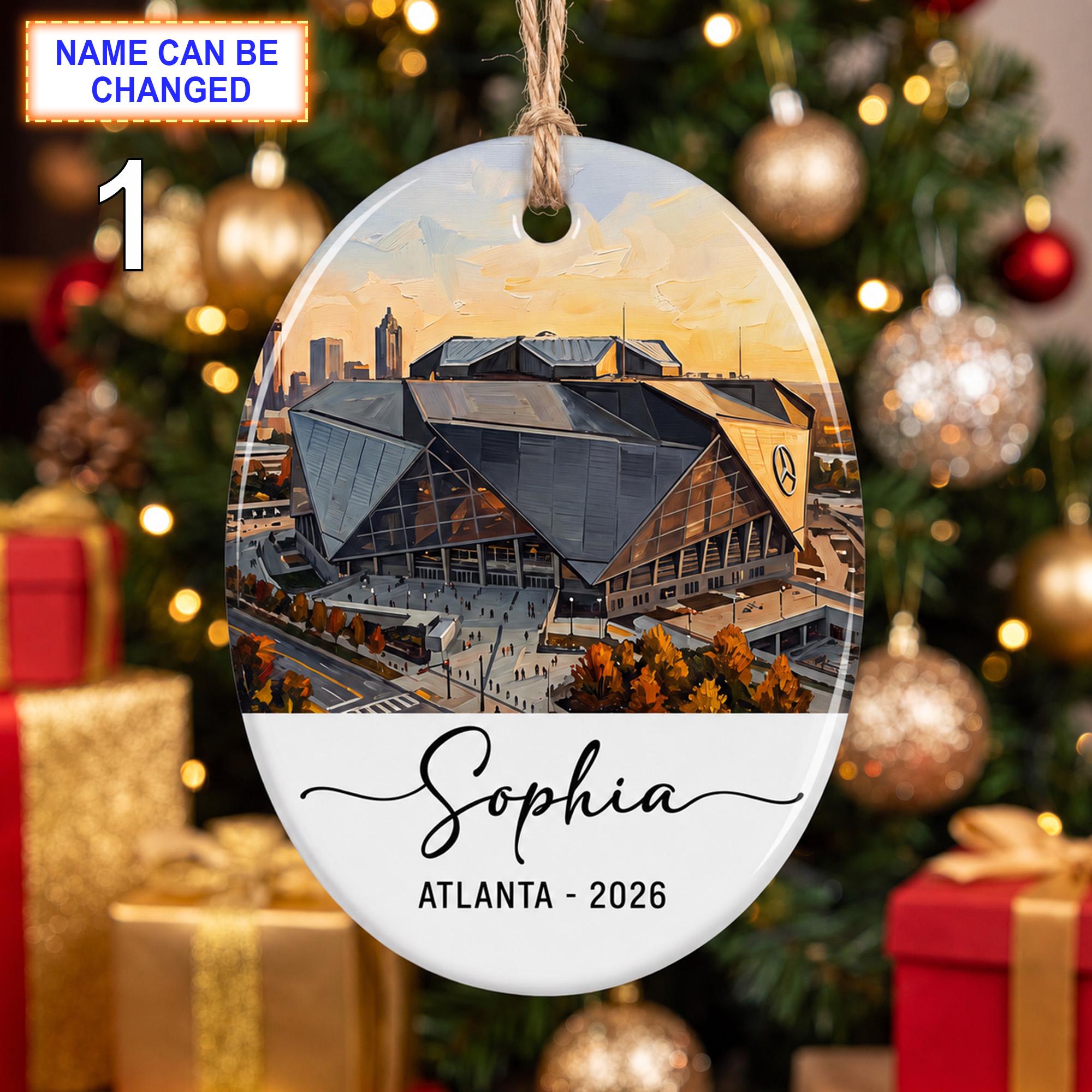 Atlanta Stadium Ornament – Personalized Glossy Ceramic Ornament