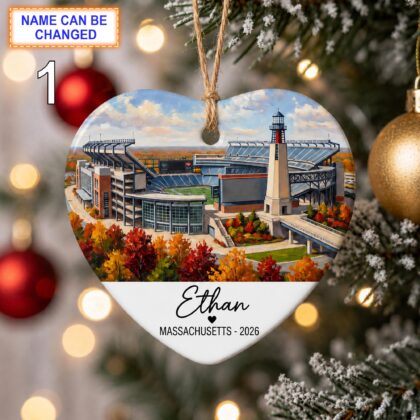 Foxborough Stadium Ornament – Personalized Glossy Ceramic Ornament