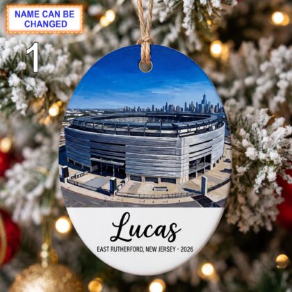 East Rutherford Stadium Ornament – Personalized Glossy Ceramic Ornament
