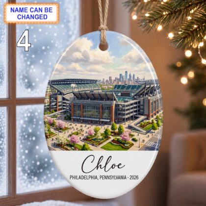 Philadelphia Stadium Ornament – Personalized Glossy Ceramic Ornament - Image 4