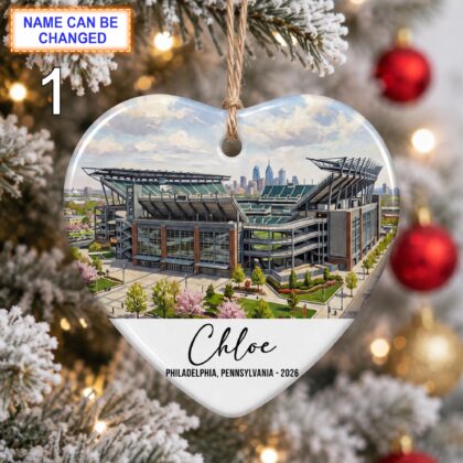 Philadelphia Stadium Ornament – Personalized Glossy Ceramic Ornament