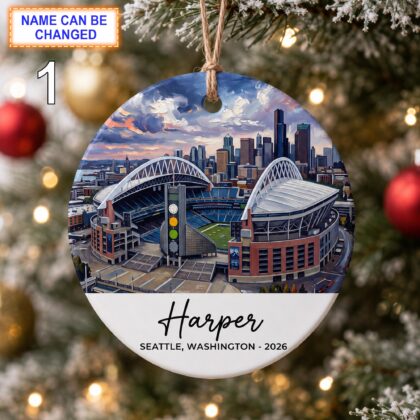 Seattle Stadium Ornament – Personalized Glossy Ceramic Ornament