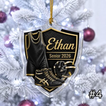 Personalized Wrestling Player Acrylic Ornament – Custom Name Weight Class Sports Gift - Image 4