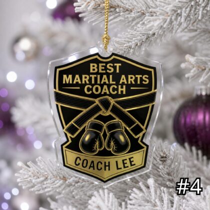Personalized Karate Sensei Coach Acrylic Ornament – Custom Name Best Sensei Gift - Image 4