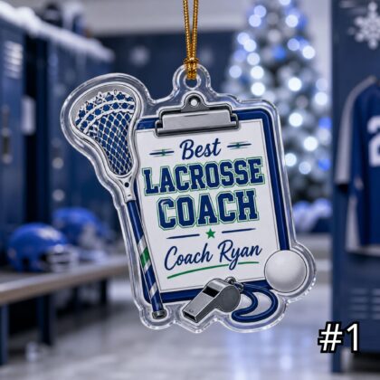 Personalized Lacrosse Mom Coach Acrylic Ornament – Custom Name Sports Family Gift