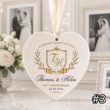 Personalized 50th Anniversary Ornament – Golden Wedding Anniversary Gift - Image 3