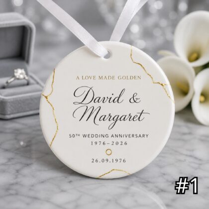 Personalized 50th Anniversary Ornament – Golden Wedding Anniversary Gift