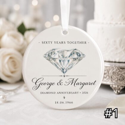 Personalized 60th Anniversary Ornament – Diamond Wedding Anniversary Gift