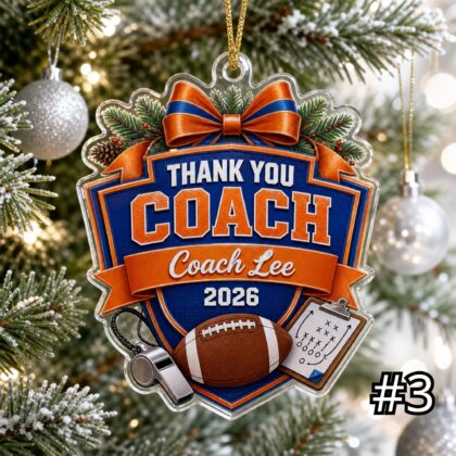 Personalized FootballCoach Acrylic Ornament – Custom Name Best Coach Gift - Image 3