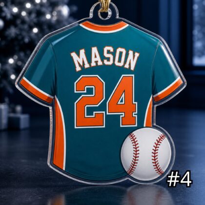 Personalized Baseball Player Acrylic Ornament – Custom Name Number Jersey Sports Gift for Kids - Image 4