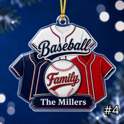 Personalized Baseball Mom Dad Acrylic Ornament – Custom Name Sports Family Gift - Image 4