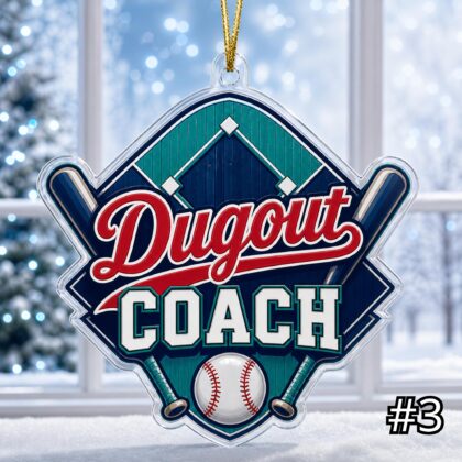 Personalized Baseball Coach Acrylic Ornament – Custom Name Best Coach Gift - Image 3