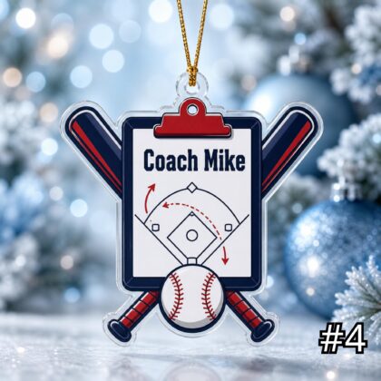 Personalized Baseball Coach Acrylic Ornament – Custom Name Best Coach Gift - Image 4