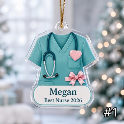 Personalized Nurse Ornament Acrylic Christmas Gift 2026