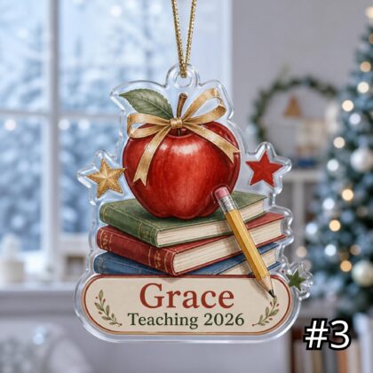 Personalized Teacher Ornament Acrylic Christmas Gift 2026 - Image 3
