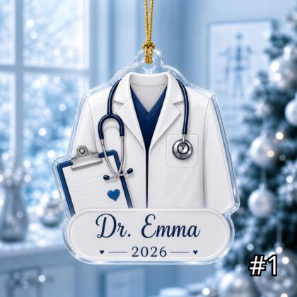 Personalized Doctor Ornament Acrylic Christmas Gift 2026