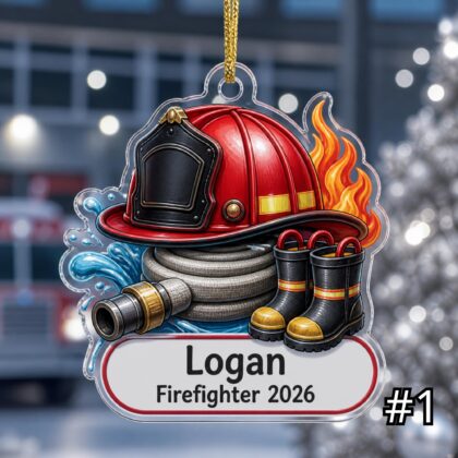 Personalized Firefighter Ornament Acrylic Christmas Gift 2026