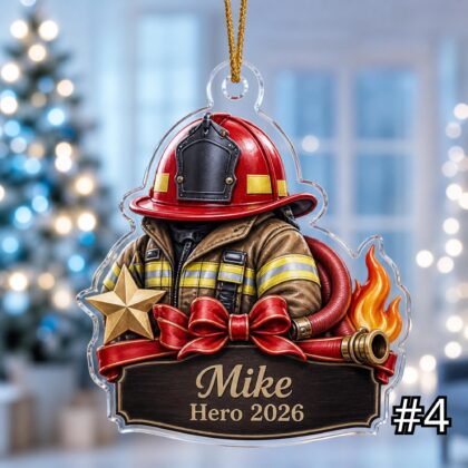 Personalized Firefighter Ornament Acrylic Christmas Gift 2026 - Image 4