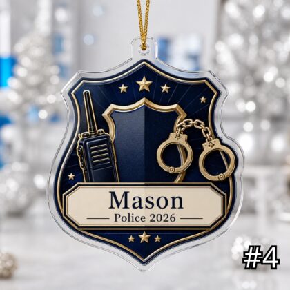 Personalized Police Officer Ornament Acrylic Christmas Gift 2026 - Image 4