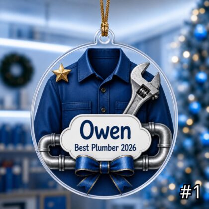 Personalized Plumber Ornament Acrylic Christmas Gift 2026