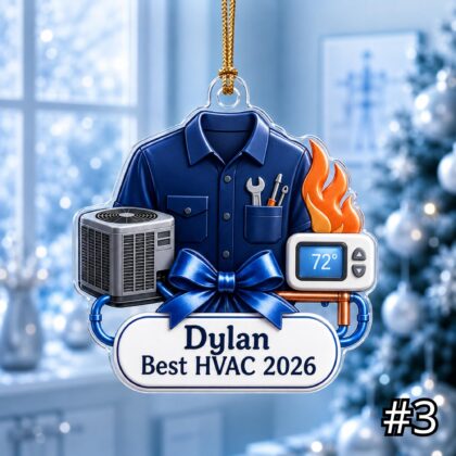 Personalized HVAC Technician Ornament Acrylic Christmas Gift 2026 - Image 3