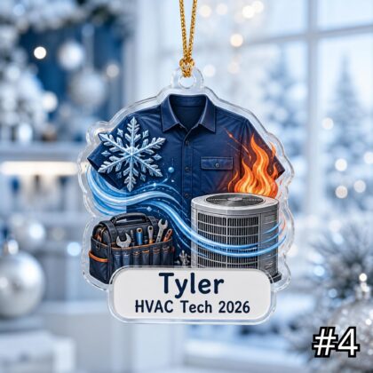 Personalized HVAC Technician Ornament Acrylic Christmas Gift 2026 - Image 4