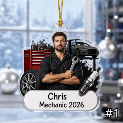 Personalized Mechanic Ornament Acrylic Christmas Gift 2026