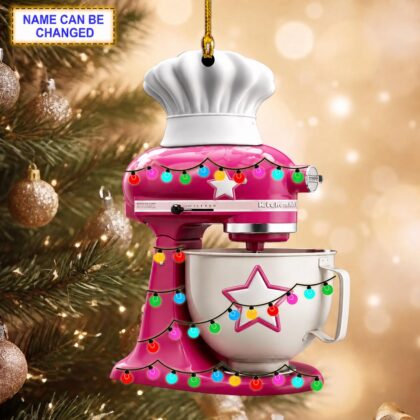 Custom Name Baking Mixer With Led Light Christmas Ornament