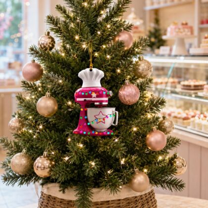 Custom Name Baking Mixer With Led Light Christmas Ornament - Image 3