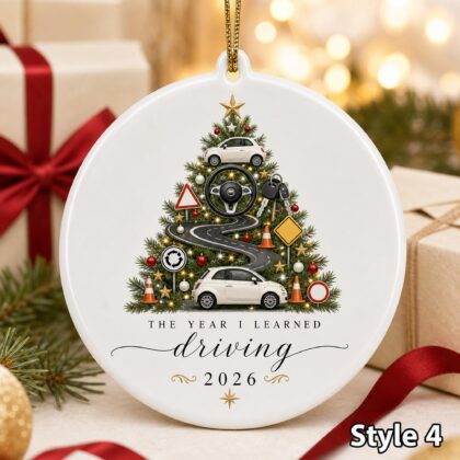 Personalized Driving Christmas Ornament – Custom Name Ceramic New Driver Tree Keepsake - Image 5