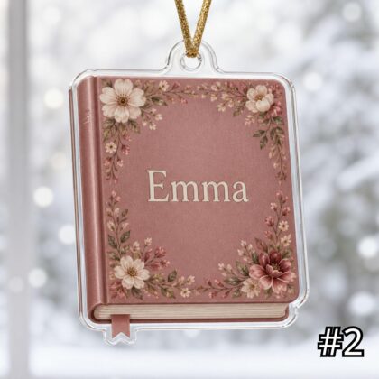 Alternative view of Personalized Book Lover Ornament Acrylic Christmas Gift