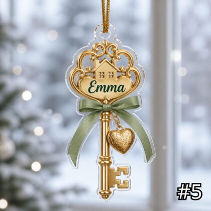 Personalized New Home Ornament Acrylic Christmas Gift – Custom Name House Key Ornament - Image 5