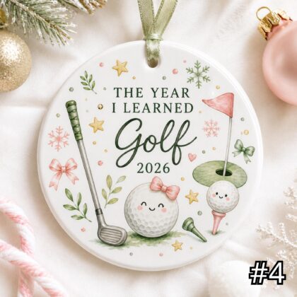 The Year I Learned Golf Ornament – Personalized Ceramic Christmas Keepsake - Image 4